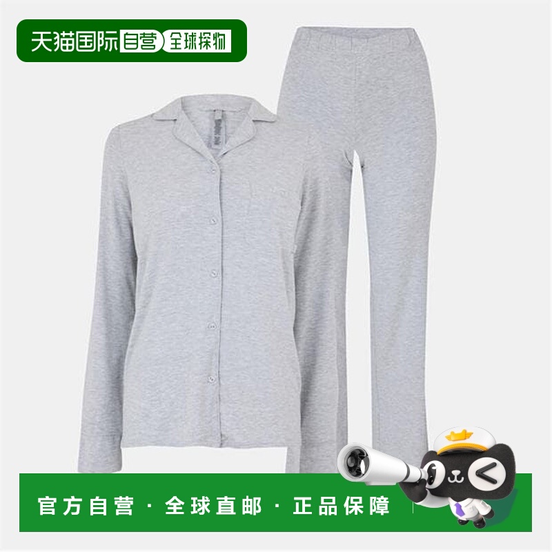 1h可退 潮奢 SKIMS 女士 柔软休闲睡衣套装 grey灰色 舒适时尚