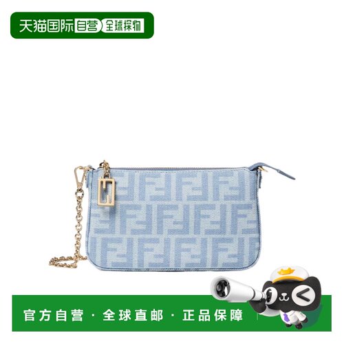 1h可退 FENDI 女士斜挎包 8BS073AY6YF1X25 CO 蓝色 Baguette Pou