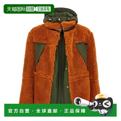 SACAI 男士外套 2503854M858 AW2025 棕色 Faux Shearling Blouso