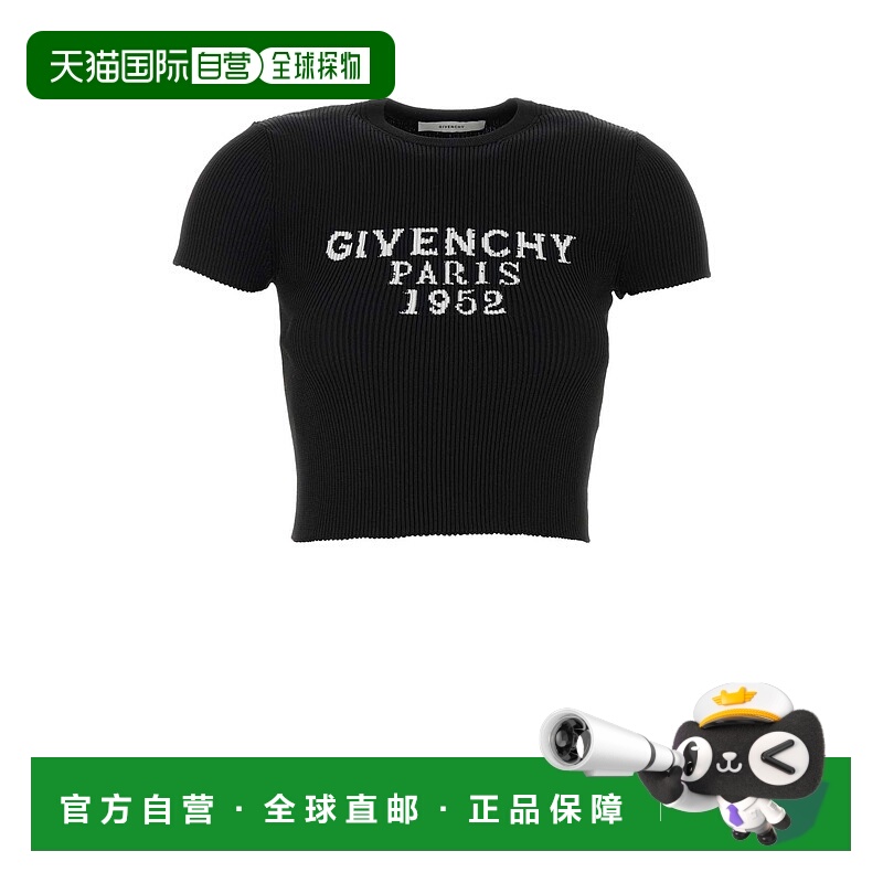 1h可退 GIVENCHY 女士T恤 BW61H14ZSK001 AW2025 黑色 CROP TOP S