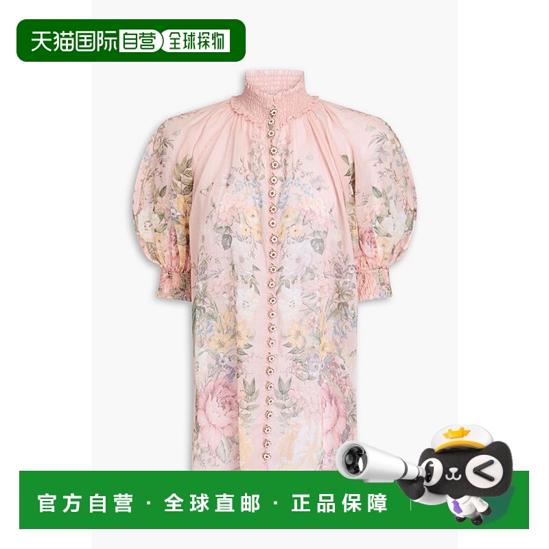 1h可退 潮奢 ZIMMERMANN 女士 印花苎麻薄纱衫 9920TSS243PINKFLO