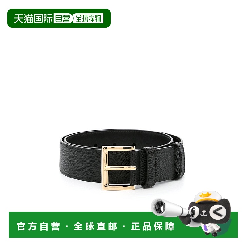 PRADA 女士腰带 1CC545053F0002 CO 黑色 Logo-plaque leather be
