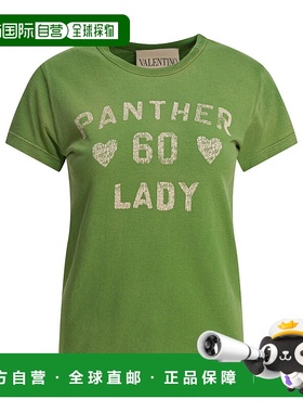 VALENTINO 女士T恤 7B3MG24Y9GLAKM AW2025 绿色 PRINTED COTTON