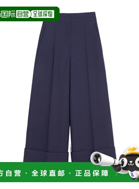 VALENTINO 女士休闲裤 BRB6551CFD51 SS2025 深蓝色 Crepe Coutur