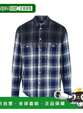 1h可退 潮奢 Dsquared2 二次方 男士 长袖格子衬衫 S74DM0993D352