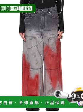 1h可退 潮奢 KUSIKOHC 男士 灰色 & 红色 Workwear Multi Rivet