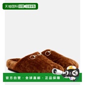 潮奢 Gucci 古驰 1h可退 女士 马衔扣毛羊皮凉拖