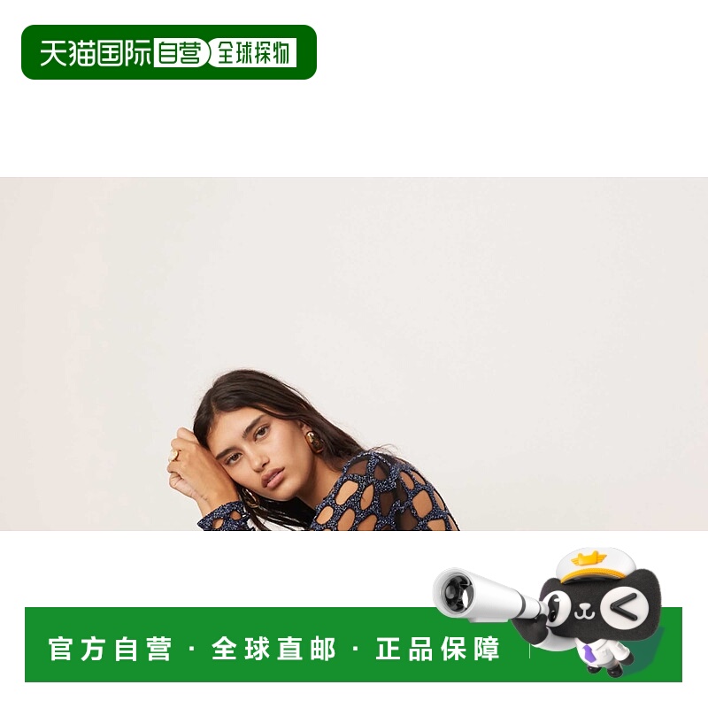 1h可退 潮奢 ASOS 女士 EDITION 精饰圆形剪短工装迷你深蓝色连衣
