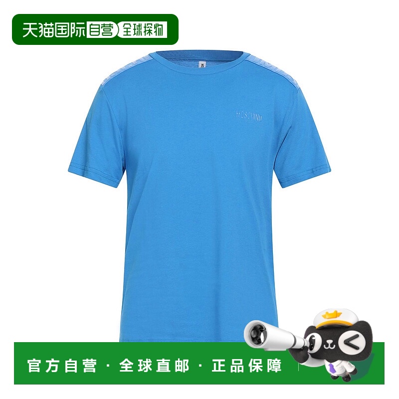 1h可退 潮奢 Moschino 莫斯奇诺 男士 T恤 blue蓝色 舒适时尚
