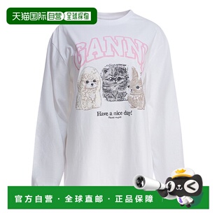 AW2025 白色 Heavy 女士卫衣 Long Cut T4275151 GANNI White