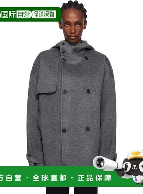 1h可退 潮奢 J.W. Anderson 女士 灰色 Oversized 双排扣大衣 CO0