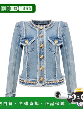 BALMAIN 女士西服 EF0SK81075DFSPS SS2025 蓝色 Denim jacket