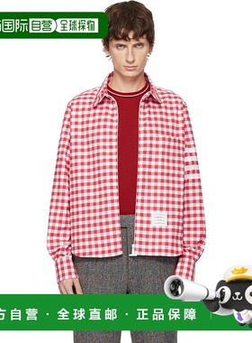 1h可退 潮奢 Thom Browne 汤姆 布朗 男士 红色 4-Bar Gingham Ch