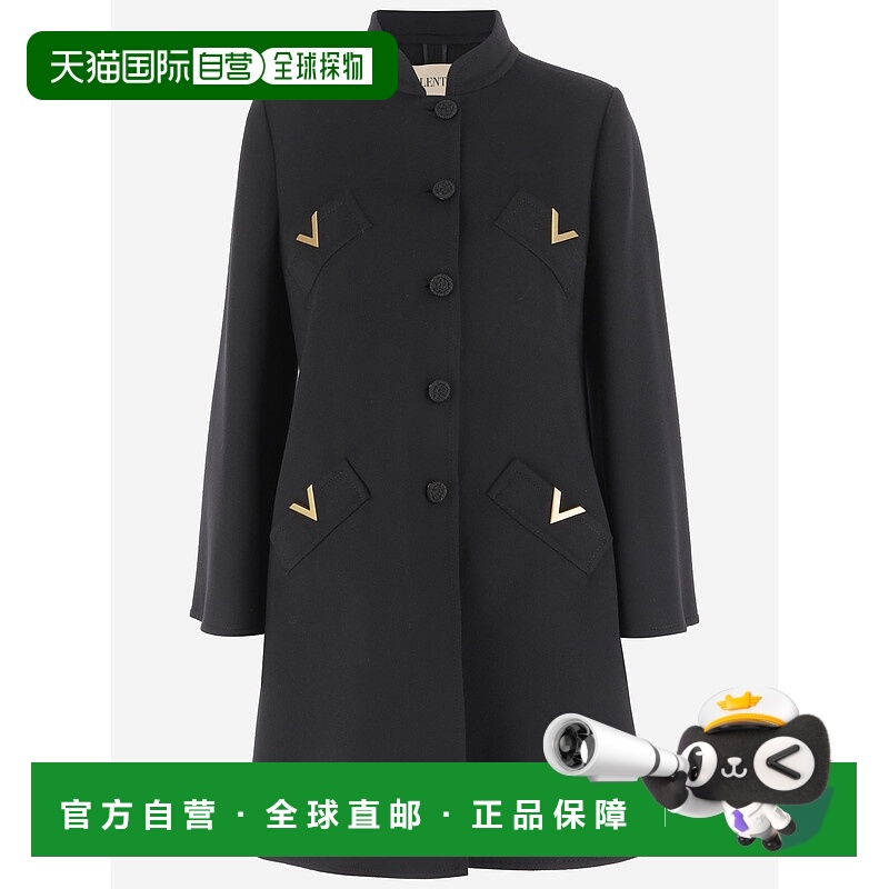 1h可退 VALENTINO 女士外套 7B3CA7T06JA0NO AW2025 黑色 Wool an