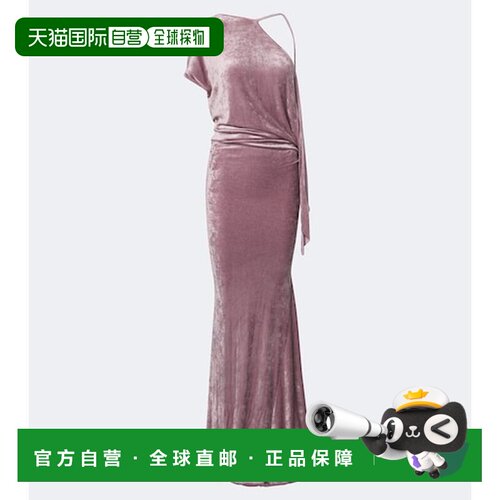 rick owens 瑞克 欧文斯 女士 Lilies Tungsten 垂褶露背天鹅绒礼