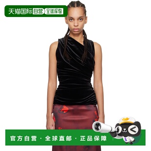 甘尼 女士 上装 潮奢 T4103 Ruched GANNI Velvet 1h可退 黑色