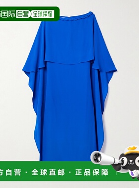 1h可退 潮奢 valentino 华伦天奴 女士 ELECTRIC 蓝色真丝中长连