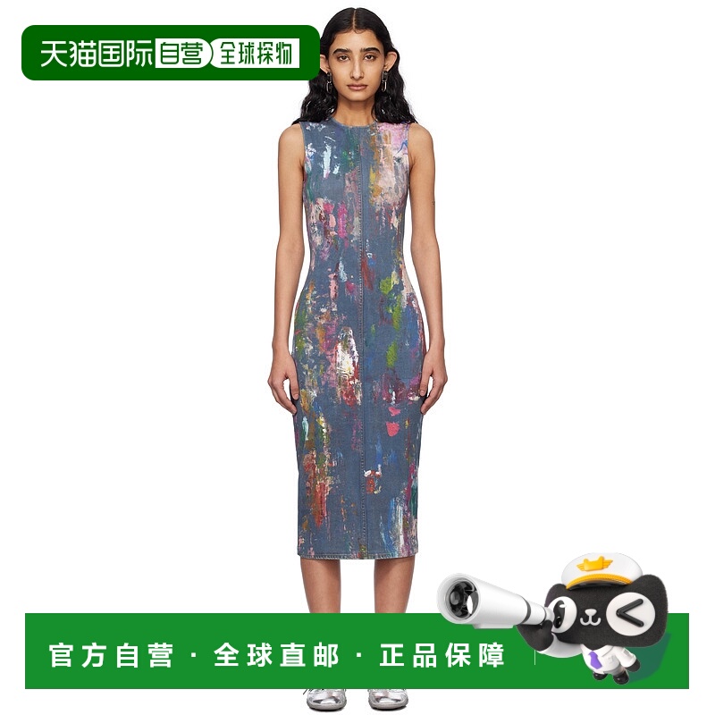 1h可退 潮奢 Acne Studios 艾克妮 女士 蓝色 Trompe L'oeil 连衣