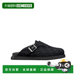 拖鞋 3SA138ZSAH969 AW2025 1h可退 Aqua穆勒鞋 男士 黑色 DIOR