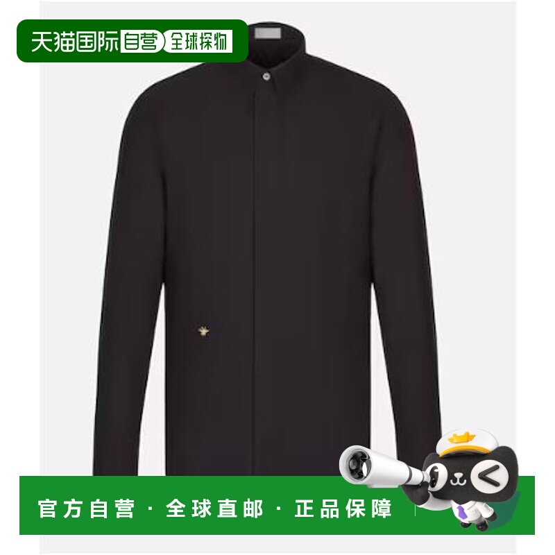 1h可退 DIOR 男士衬衫 733C554B2088971 SS2023 黑色 蜜蜂刺绣衬