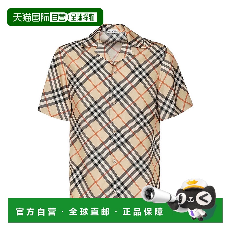 1h可退 BURBERRY 男士衬衫 8091202 SS2025 浅棕色 Nova Plaid Sh