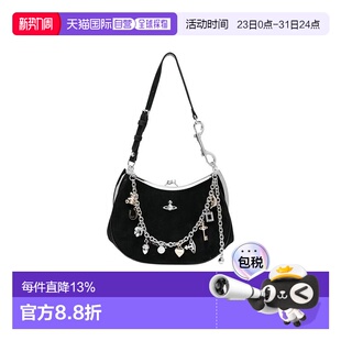 情侣款 Vivienne 手提包 素皮 黑 Westwood西太后金链肩部可拆卸
