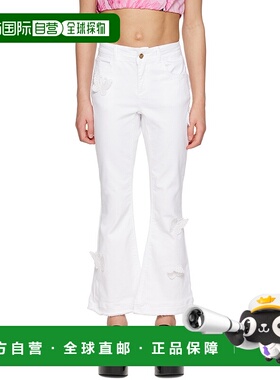 1h可退 潮奢 Miss Blumarine 女童 白色贴花儿童牛仔裤童装 IA306