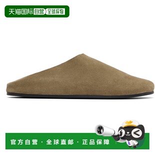 1h可退 潮奢 The Row 女士 驼色 Hudson Suede Slide 穆勒鞋 F170