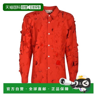 MARNI 男士衬衫 CUMU0332S0USR01200R63 SS2025 红色长袖