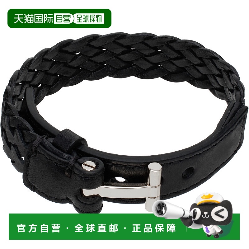 1h可退 潮奢 Tom Ford 汤姆 福特 男士 黑色 Woven Leather T 手