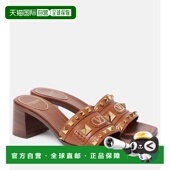 潮奢 valentino 女士 1h可退 Caster 华伦天奴 Plaster 铆钉皮