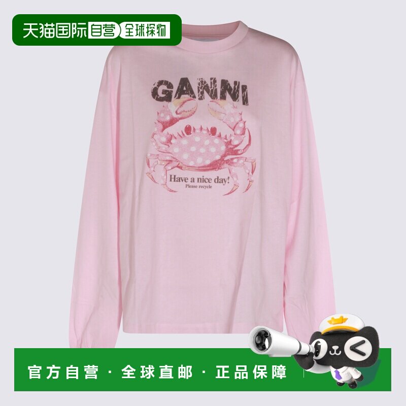 GANNI 女士卫衣 A1050242868 AW2026 粉红色 长袖T恤