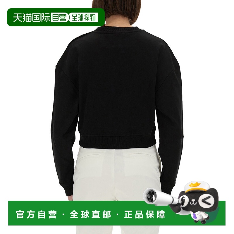 1h可退 BALMAIN 女士卫衣 EF1JQ002BB02EAB AW2025 黑色 Logo Swe
