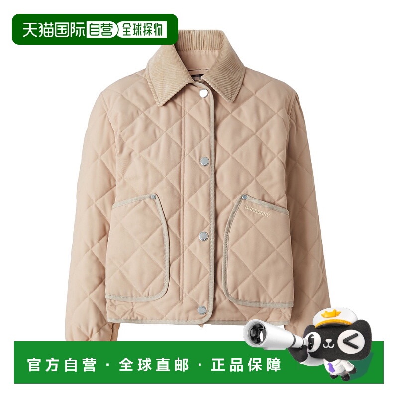 BURBERRY 女士外套 80565751 AW2023 花色 菱形绗缝短款棉服