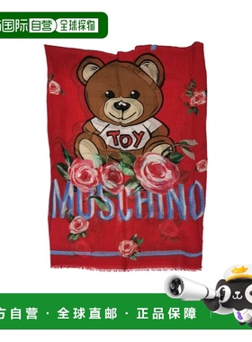 MOSCHINO 女士围巾 3270M2530006 AW2024 红色 徽标图案围巾