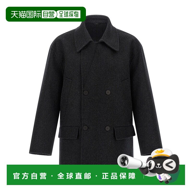 FENDI 男士大衣 FW1415AOYAF0TY6 AW2025 黑色夹克 长袖男装外套