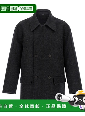 FENDI 男士大衣 FW1415AOYAF0TY6 AW2025 黑色夹克 长袖男装外套