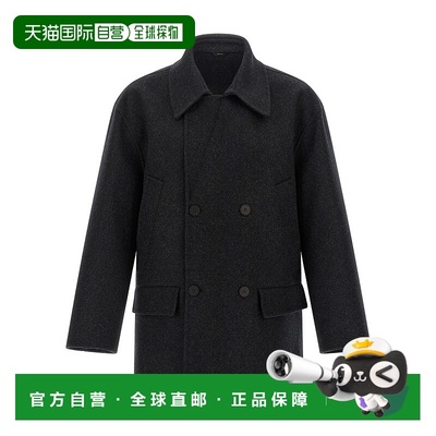 FENDI 男士大衣 FW1415AOYAF0TY6 AW2025 黑色夹克 长袖男装外套