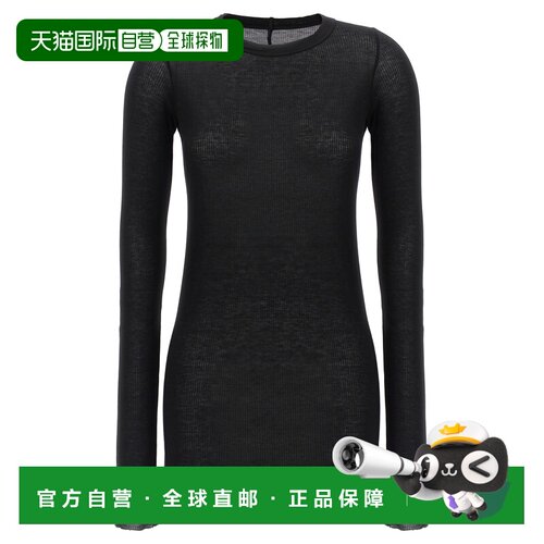RICK OWENS 女士T恤 RP01F6202RC09 SS2026 黑色 Rib LS T恤