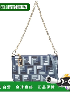 FENDI 女士单肩包 8BS073AV1Y1 AW2025 蓝色 Fendi Ff Fabric Uet
