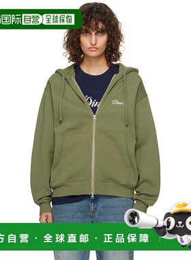 1h可退 潮奢 Dime 女士 绿色 Cursive Zip 连帽衫 DIMEFA2425ARM