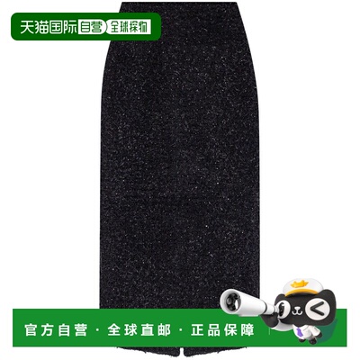 BALENCIAGA 女士半身裙 793601T33281000 CO 黑色 Tweed midi ski