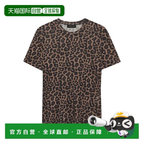 1h可退 Anine Bing 女士T恤 A0812303MTL59BLACKANDBROWNBLACKAND