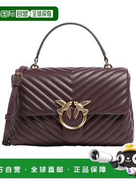 PINKO 女士斜挎包 100043A0GKM03Q SS2024 黑色翻盖手提包 单肩包