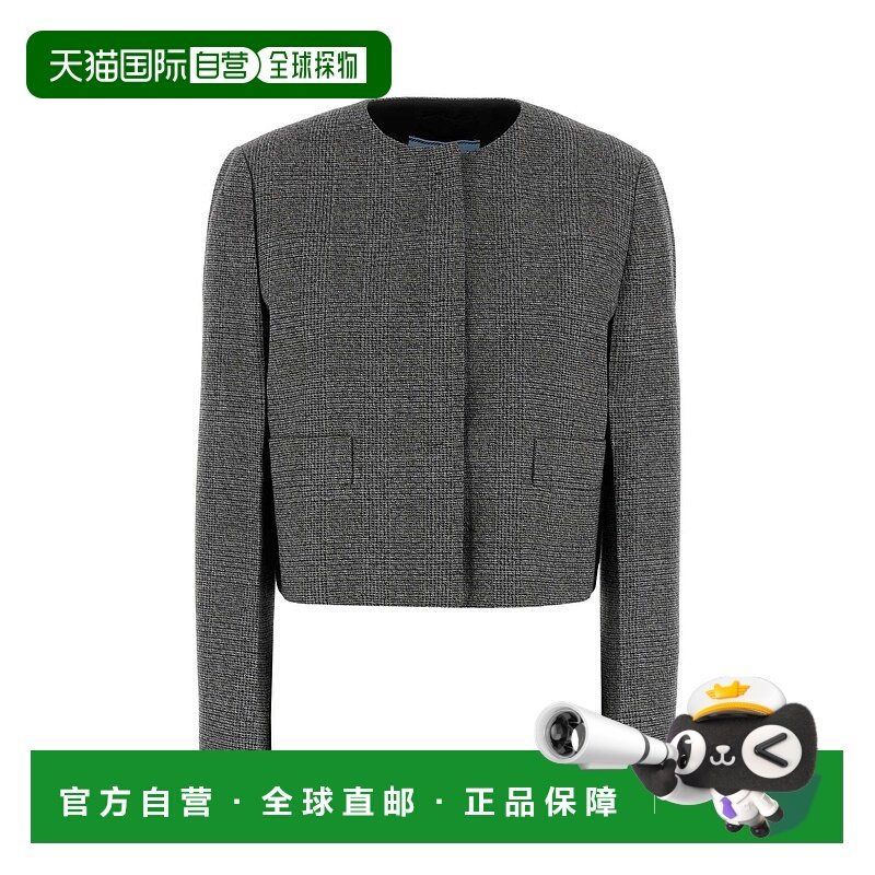 PRADA 女士西服 P568PSOOO15K5F0480 AW2025 灰色 Glencheck blaz
