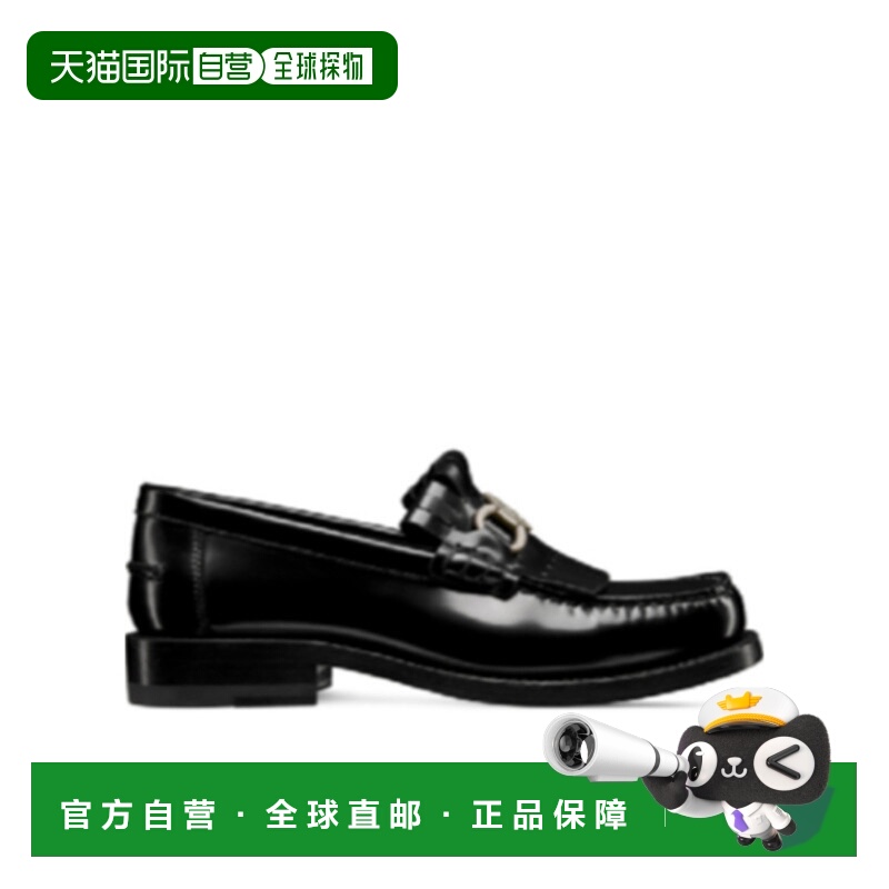 1h可退 DIOR 女士休闲鞋 KDB962MACS900 SS2025 黑色 徽标乐福鞋