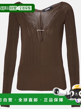 1h可退 潮奢 Jacquemus 女士 Pralù 徽标罗纹针织上衣