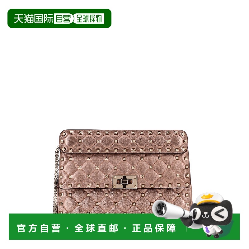 VALENTINO 女士斜挎包 WB0122IEWGF9 AW2025 棕色 铆钉尖头斜挎包