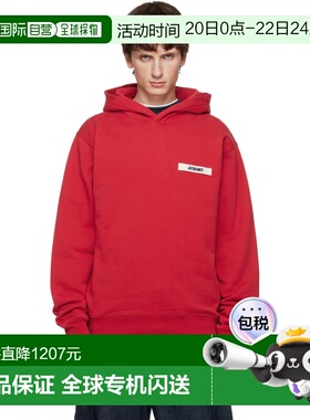 1h可退 潮奢 Jacquemus 男士 红色 The Gros Grain 连帽衫 25EHOM