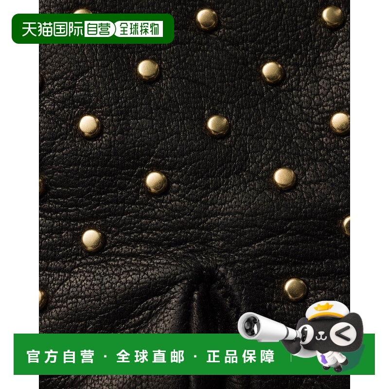 1h可退 PRADA 女士手套 1GG212336F0002 SS2025 黑色 铆钉皮手套